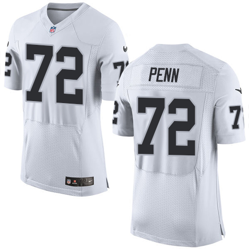 Men's Elite Donald Penn Nike Jersey White Road - #72 NFL Oakland Raiders